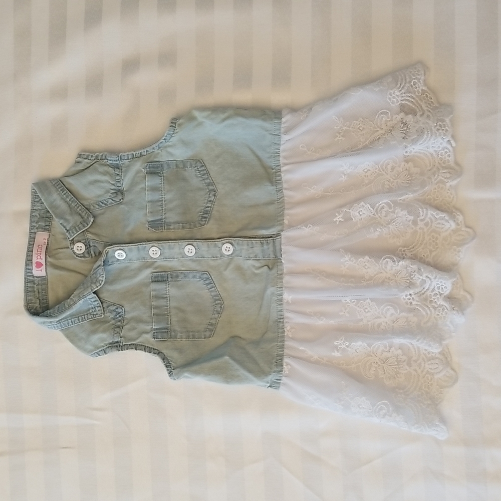 Toddler Girl Denim & Lace Sleeveless Dress / Top